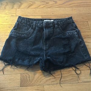 Jean Shorts Black High Waisted